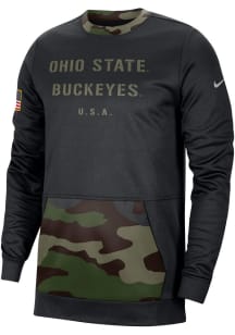 Nike Ohio State Buckeyes Mens Black Military Long Sleeve Sweatshirt