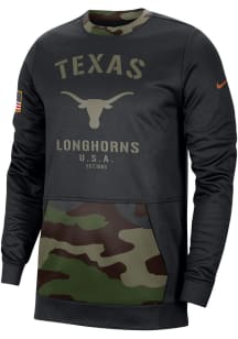 Nike Texas Longhorns Mens Black Military Long Sleeve Sweatshirt