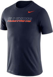 Nike Illinois Fighting Illini Navy Blue Wordmark Short Sleeve T Shirt