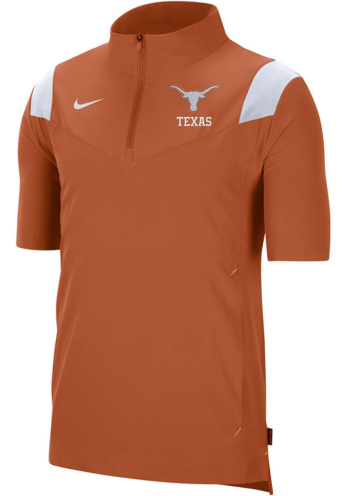 Nike Texas Longhorns Mens Burnt Orange Lightweight Coach Jacket Short Sleeve Dress Shirt