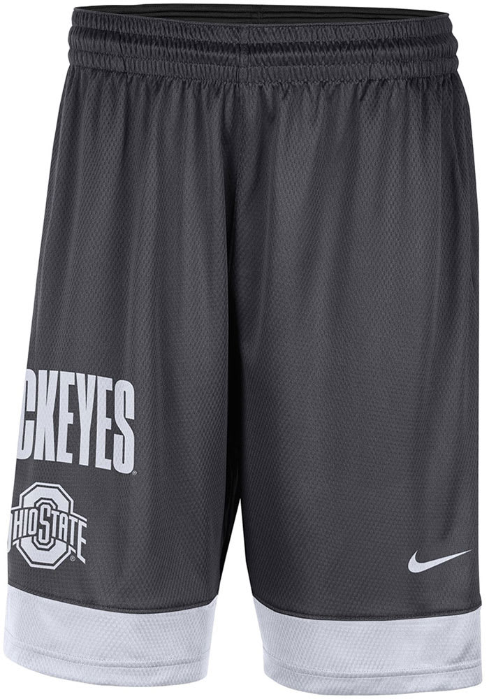 Nike Ohio State Buckeyes Mens Grey Fast Break Shorts
