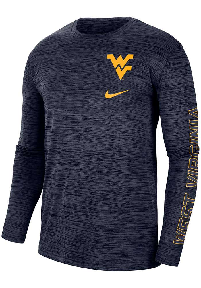 Nike West Virginia Mountaineers Navy Blue Velocity Legend GFX Long Sleeve T-Shirt