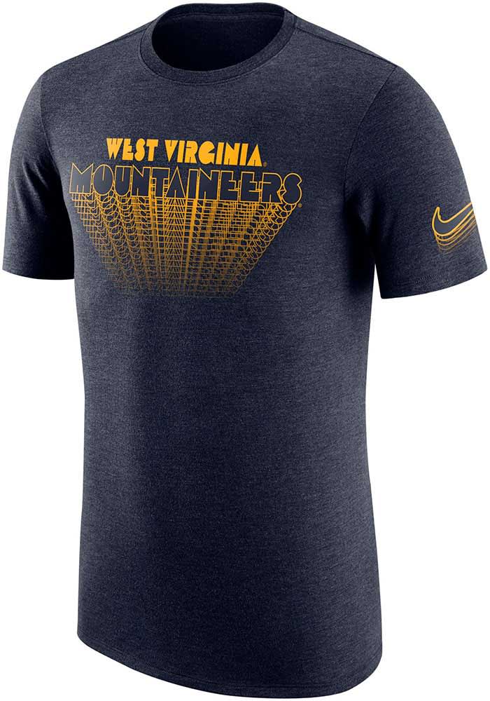Nike West Virginia Mountaineers Navy Blue College Triblend Short Sleeve Fashion T Shirt