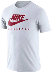 Nike Arkansas Razorbacks White Essential Futura Short Sleeve T Shirt