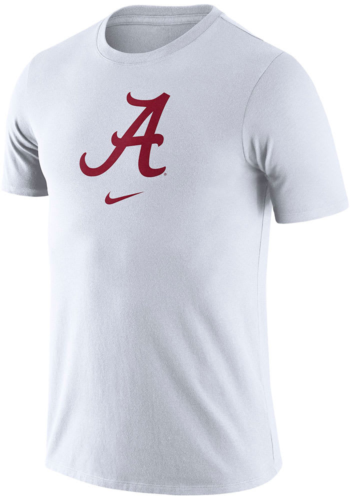 Nike Alabama Crimson Tide White Essential Logo Short Sleeve T Shirt