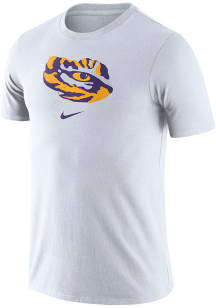 Nike LSU Tigers White Essential Logo Short Sleeve T Shirt
