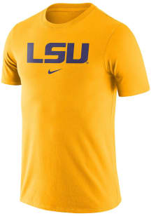 Nike LSU Tigers Gold Essential Wordmark Short Sleeve T Shirt