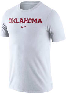 Nike Oklahoma Sooners White Essential Wordmark Short Sleeve T Shirt