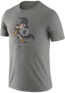 Nike Michigan State Spartans Grey Triblend Old School Logo Short Sleeve Fashion T Shirt