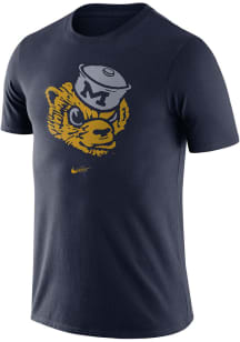 Michigan Wolverines Navy Blue Nike Triblend Old School Logo Short Sleeve Fashion T Shirt