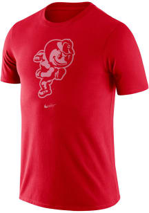 Ohio State Buckeyes Red Nike Triblend Old School Logo Short Sleeve Fashion T Shirt