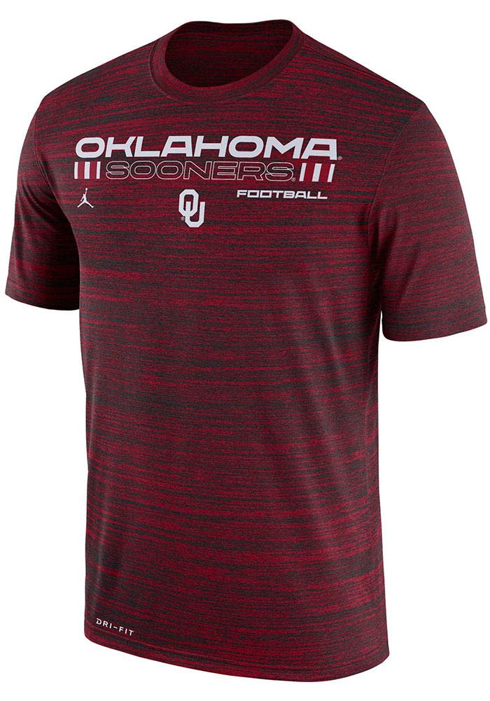 Nike Oklahoma Sooners Crimson Jordan Velocity Legend Football Short Sleeve T Shirt