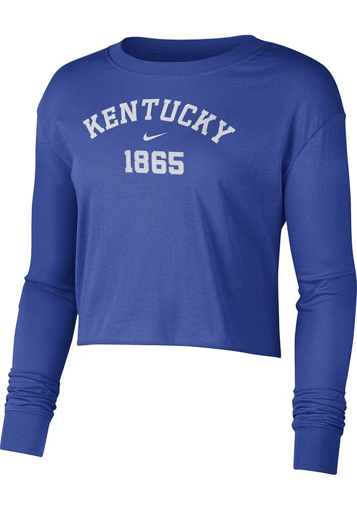 Nike Kentucky Wildcats Womens Blue Crop LS Tee