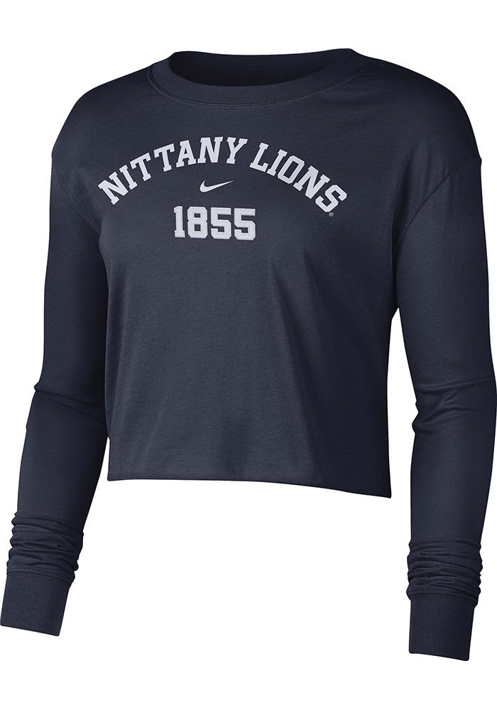 Nike Penn State Nittany Lions Navy Blue Drifit Cotton Long Sleeve