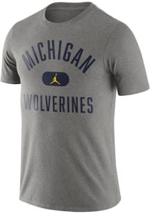 Nike Michigan Wolverines Grey Jordan Arch Short Sleeve T Shirt