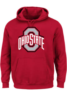 Ohio State Buckeyes Mens Red Primary Logo Big and Tall Hooded Sweatshirt