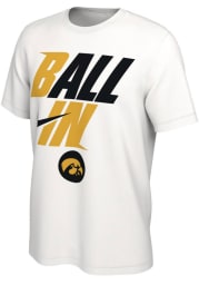 Nike Iowa Hawkeyes White Ball In Bench Short Sleeve T Shirt
