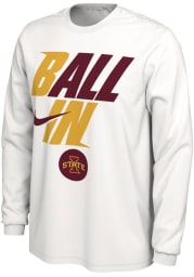 Nike Iowa State Cyclones White Ball In Bench Long Sleeve T Shirt