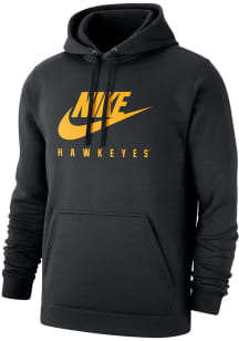 Nike Iowa Hawkeyes Mens Black Club Fleece Big Swoosh Long Sleeve Hoodie