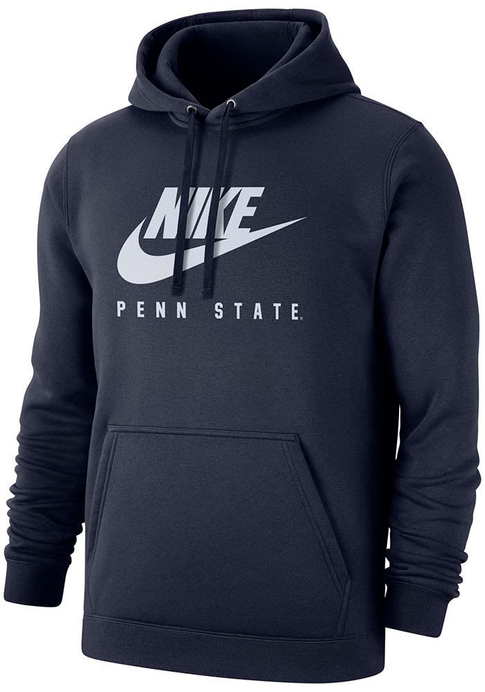 Nike Penn State Nittany Lions Mens Navy Blue Club Fleece Big Swoosh Long Sleeve Hoodie