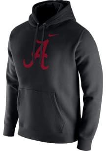 Nike Alabama Crimson Tide Mens Black Club Fleece Logo Long Sleeve Hoodie