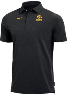 Nike Iowa Hawkeyes Mens Black Sideline DriFIT Coach Short Sleeve Polo