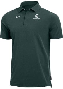 Mens Michigan State Spartans Green Nike Sideline DriFIT Coach Short Sleeve Polo Shirt