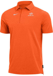 Nike Oklahoma State Cowboys Mens Orange Sideline DriFIT Coach Short Sleeve Polo
