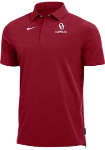 Nike Oklahoma Sooners Mens Crimson Sideline DriFIT Coach Short Sleeve Polo