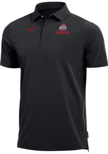 Mens Ohio State Buckeyes Black Nike Sideline DriFIT Coach Short Sleeve Polo Shirt