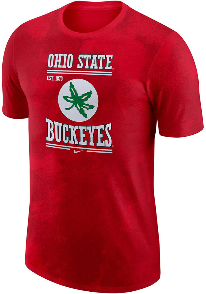 Nike Ohio State Buckeyes Red Tie Dye NRG Short Sleeve T Shirt