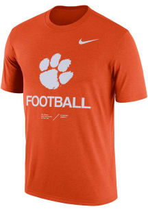 Nike Clemson Tigers Orange Legend Football Short Sleeve T Shirt