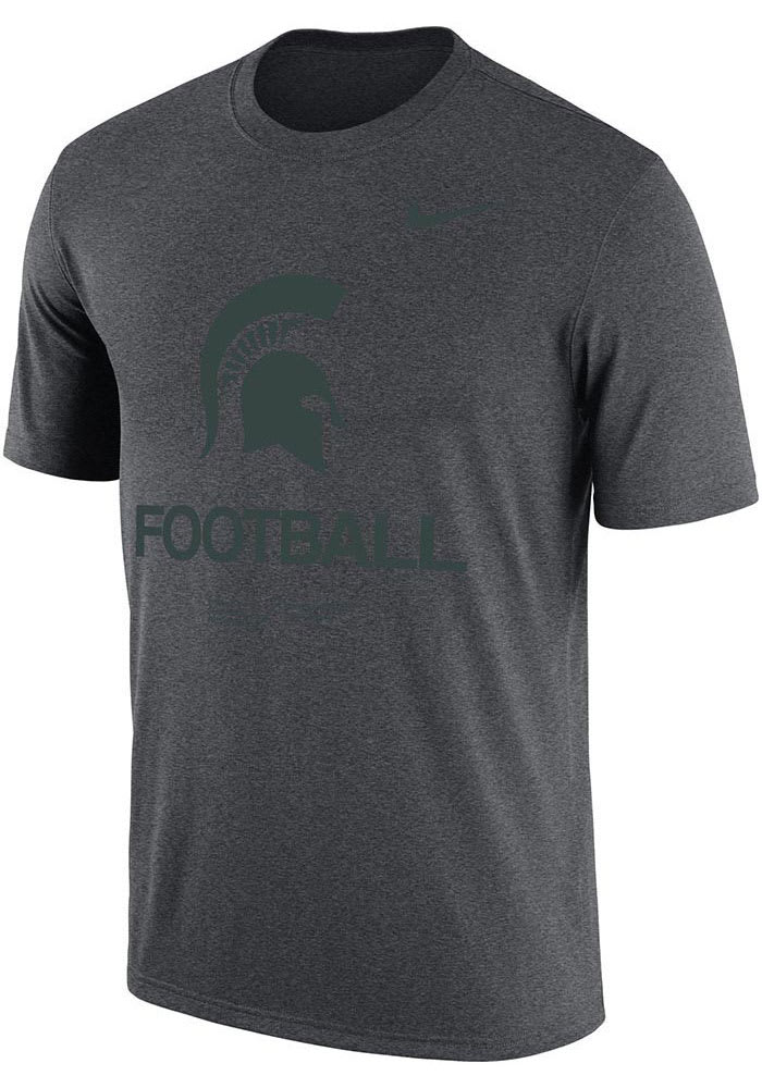 Nike Michigan State Spartans Charcoal Legend Football Short Sleeve T Shirt