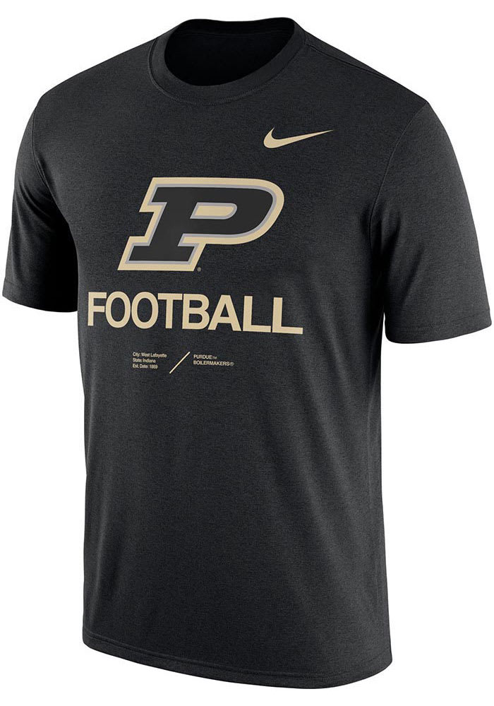 Nike Purdue Boilermakers Black Legend Football Short Sleeve T Shirt