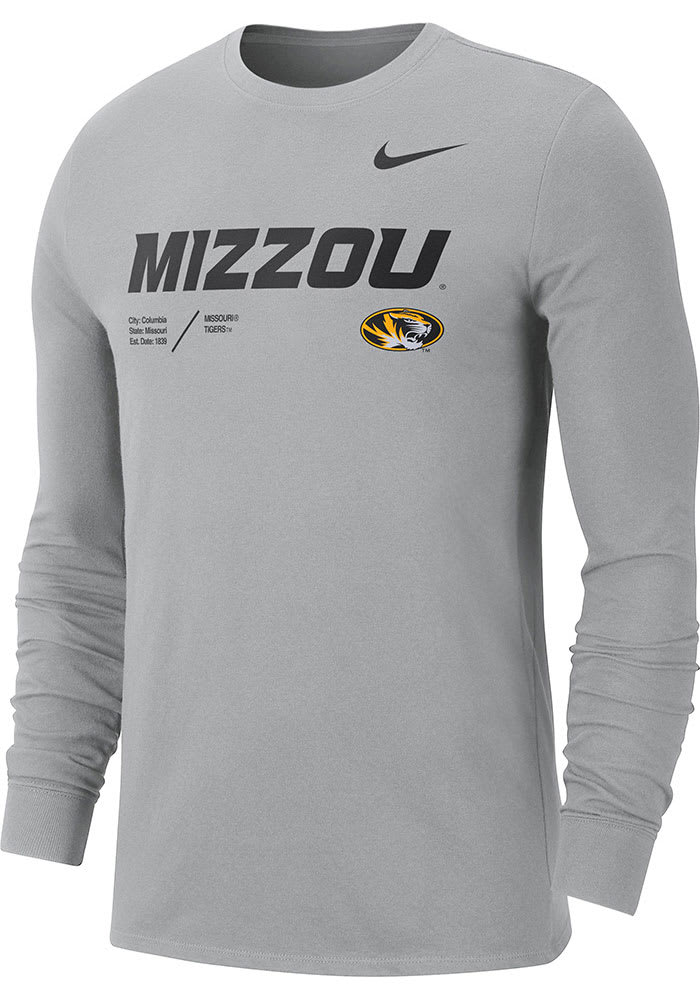 Nike Tigers Team Issue Long Sleeve T Shirt Grey