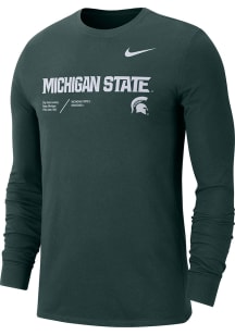 Mens Michigan State Spartans Green Nike Team Issue Tee
