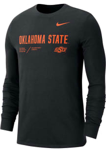 Nike Oklahoma State Cowboys Black Team Issue Long Sleeve T Shirt