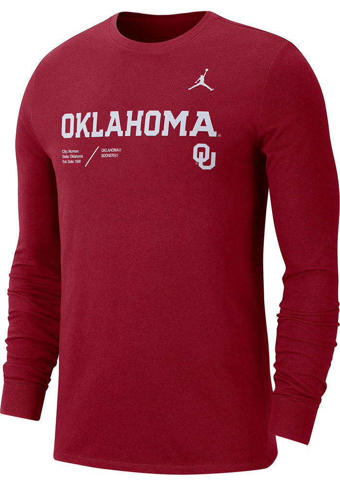 Nike Oklahoma Sooners Crimson Team Issue Long Sleeve T Shirt