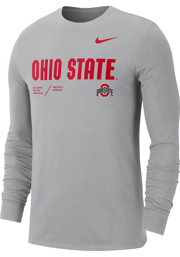 Nike Buckeyes Team Issue Long Sleeve T Shirt