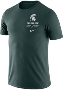 Nike Michigan State Spartans Green Team Issue Short Sleeve T Shirt