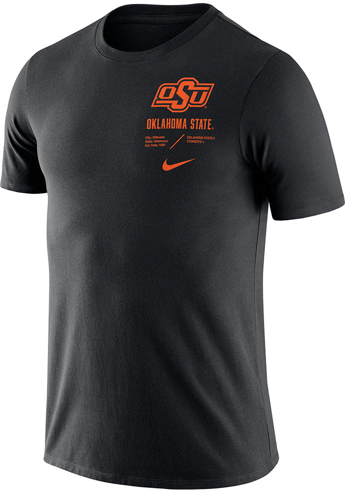 Nike Oklahoma State Cowboys Black Team Issue Short Sleeve T Shirt
