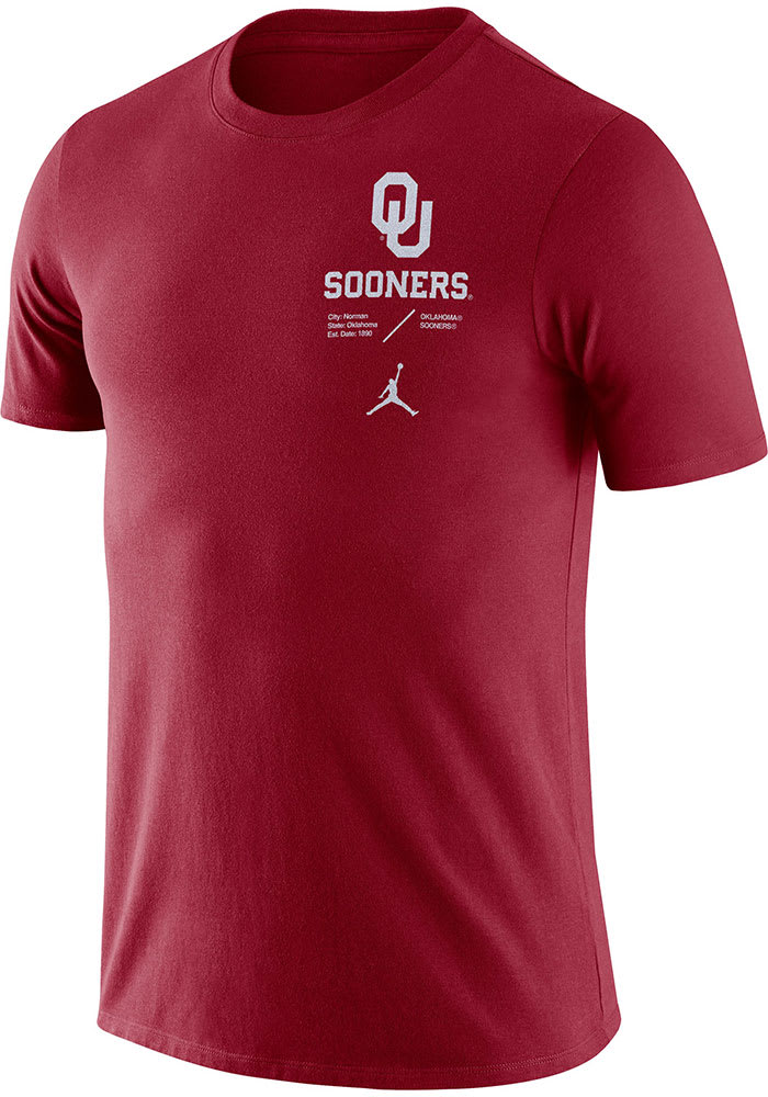 Nike Oklahoma Sooners Crimson Team Issue Short Sleeve T Shirt