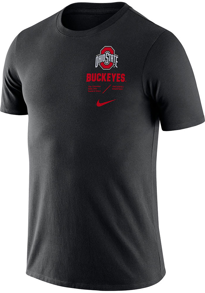 Nike Ohio State Buckeyes Black Team Issue Short Sleeve T Shirt