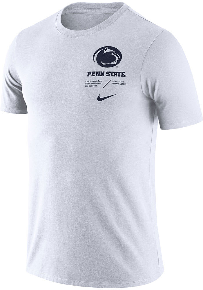 Nike Penn State Nittany Lions White Team Issue Short Sleeve T Shirt