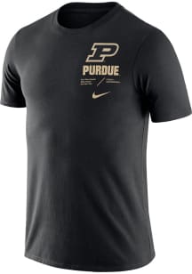 Nike Purdue Boilermakers Black Team Issue Short Sleeve T Shirt