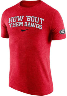 Nike Georgia Bulldogs Red Triblend Slogan Short Sleeve Fashion T Shirt