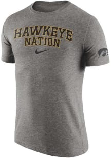 Nike Iowa Hawkeyes Grey Triblend Slogan Short Sleeve Fashion T Shirt