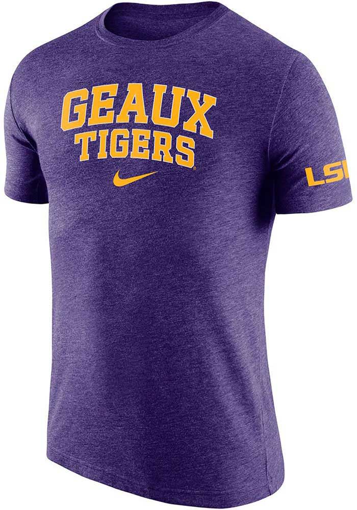 Nike LSU Tigers Purple Triblend Slogan Short Sleeve Fashion T Shirt