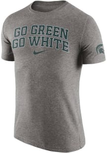 Nike Michigan State Spartans Grey Triblend Slogan Short Sleeve Fashion T Shirt