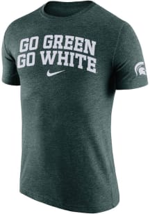 Nike Michigan State Spartans Green Triblend Slogan Short Sleeve Fashion T Shirt